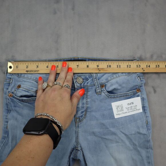 Aeropostale Pants Womens 26W Light Blue Denim Court Low Rise Skinny Leg Jegging - Picture 3 of 11